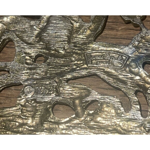 Vintage Signed James Papalia Knight On Chariot 1960s Brass Wall Hanging /Plaque - Picture 5 of 5